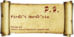 Pirót Horácia névjegykártya